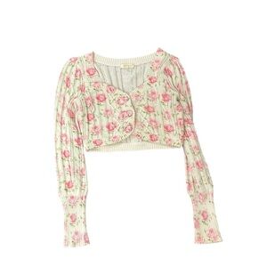 Loveshackfancy cream with pink floral sweater